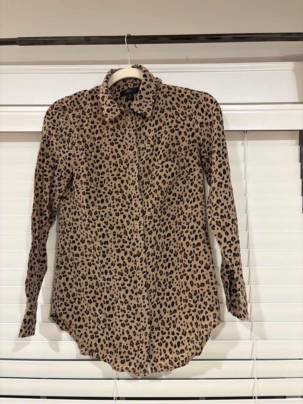 J. Crew Leopard Print Button-Up Blouse in Tan and Black
